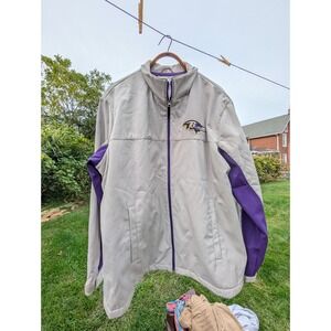 NFL Baltimore Ravens Jacket Mens XXL Full Zip Lightweight Coat‎